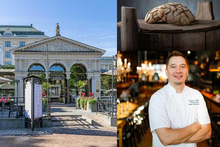 Ravintola Kappelista saa kellarin leipomossa juureen leivottua leipää.