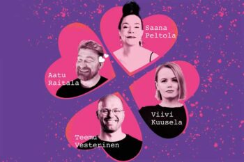 Sinkku stand up -ilta:  Viivi Kuusela, Saana Peltola, Teemu Vesterinen ja Aatu Raitala