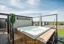 Periscopen spa-terassilla saunotaan ja poreillaan ympäri vuoden Periscopen saunat