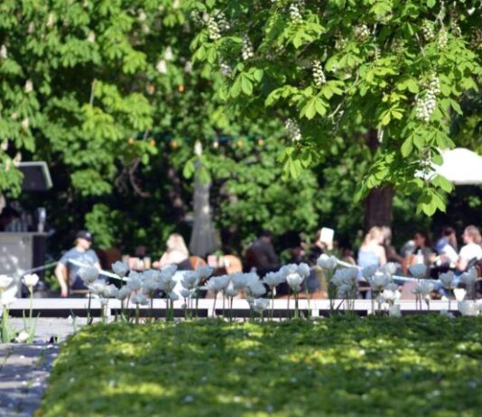 G Livelab Tampereen puistoterassilla syödään kesällä grilliherkkuja ja pelataan pihapelejä G Livelabin puistoterassi. Kuvaaja: Toni Honko, Kohokohdat.fi