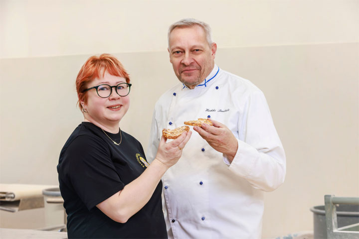 Penttilän tila & Aitoo rieskaleipurit ry; kuvissa Heikki Penttilä, Penttilän tila ja Mira Lindqvist, Gluteeniton leipomo ILONA