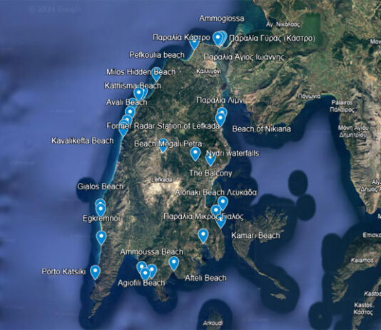 Lefkas kartta Leflas kartta