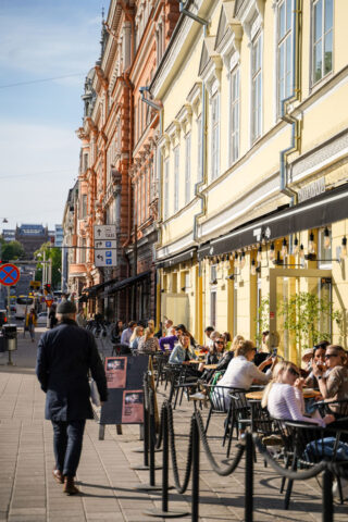 Turun parhaat ravintolat. Ravintola Blankon terassi keskustassa. Kuva: Visit Turku Arcipelago